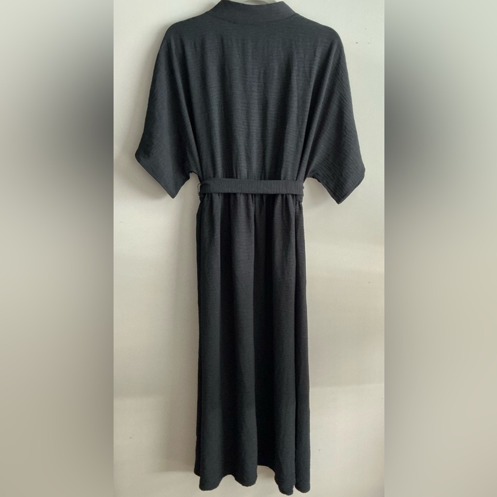 Attitudes by Renee Petite Textured Woven Dress LP Black w/ pockets - Picture 2 of 6